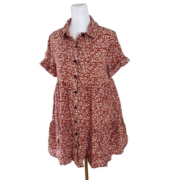 Ces Femme Ditsy Print Babydoll Dress Size Small - Picture 2 of 7